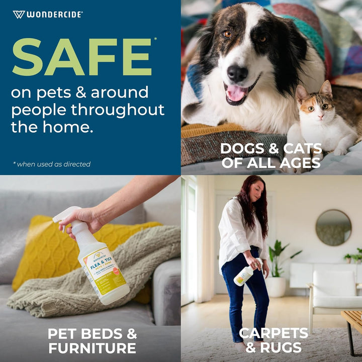 - Flea, Tick & Mosquito Spray for Pets and Home with Natural Essential Oils - Killer, Control, Prevention, Treatment - Lemongrass 16 Oz