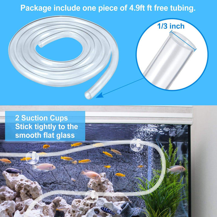 Fountain Pump, 80GPH(4W 300L/H) Submersible Water Pump, Durable Outdoor Fountain Water Pump with 4.9Ft Tubing (ID X 1/3-Inch), 3 Nozzles for Aquarium, Pond, Fish Tank, Water Pump Hydroponics