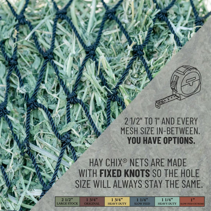Hay Net for Horses | Slow Feed Hay Bag Feeder | Marine-Grade UV Treated Nylon | Holds 4-6 Flakes | Half Bale Net | 1 3/4" Holes | Oat Rope Color