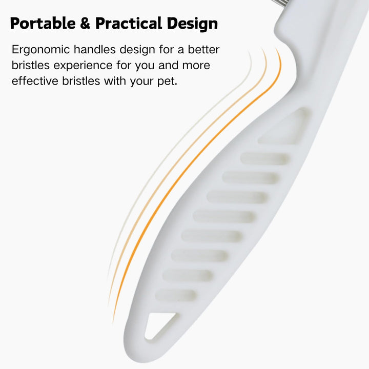 Stainless Steel Rounded Teeth Grooming Comb for Small Pets - Massage and Cleaning Tool for Chinchillas, Ferrets, Guinea Pigs, Rabbits (2 Pack, White)