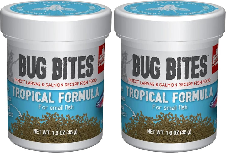 Bug Bites Tropical Fish Food, Small Granules for Small to Medium Sized Fish, 1.6 Oz., A6577