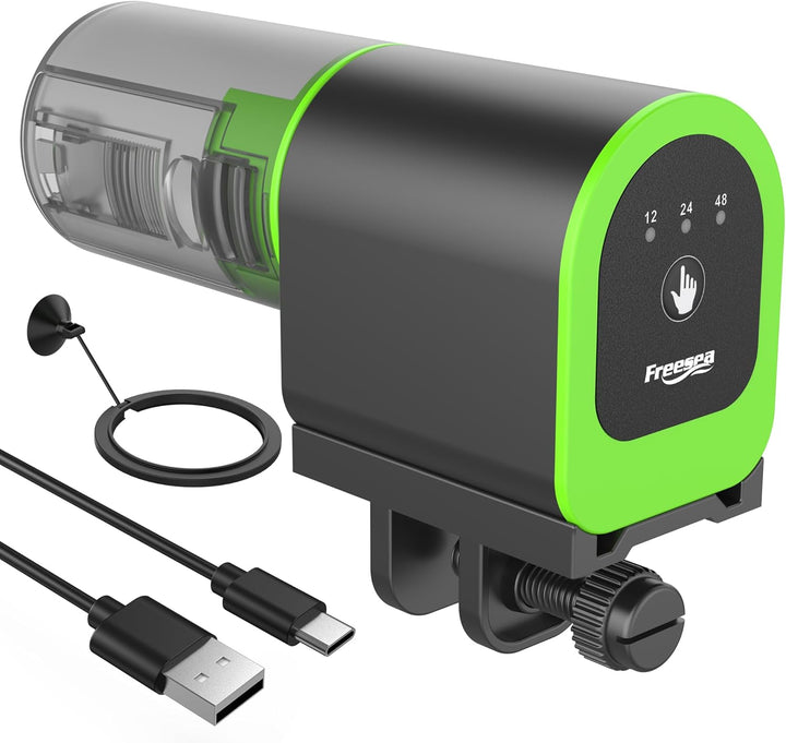 Automatic Fish Feeder for Aquarium: Auto Fish Food Dispenser with Timer for Small Tank Betta Turtle - Battery Vacation Self Feeding for Flakes