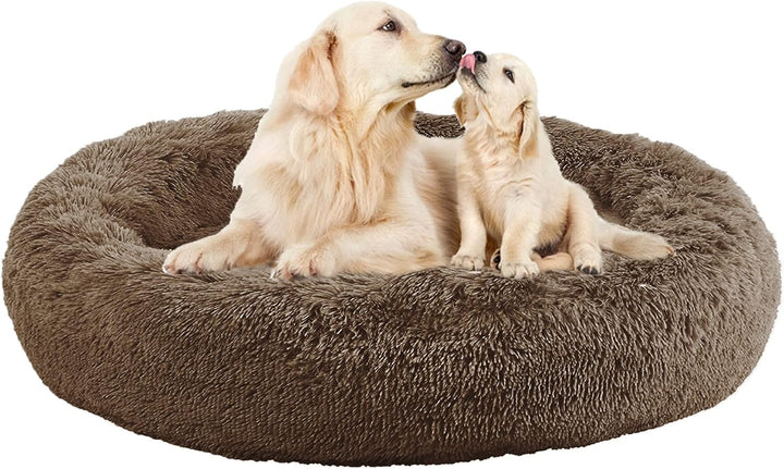 Dog Bed for Small Medium Large Dogs Cats, 20 Inch Calming Washable-Round Cozy Soft Pet Bed for Puppy and Kitten with Slip-Resistant Bottom
