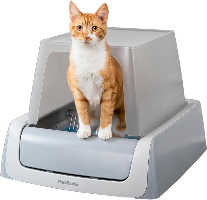 Scoopfree Crystal Pro Self-Cleaning Automatic Litter Box - Uncovered Motion-Sensing Cat Box with Integrated Health Counter - Includes 1 Disposable Crystal Litter Tray