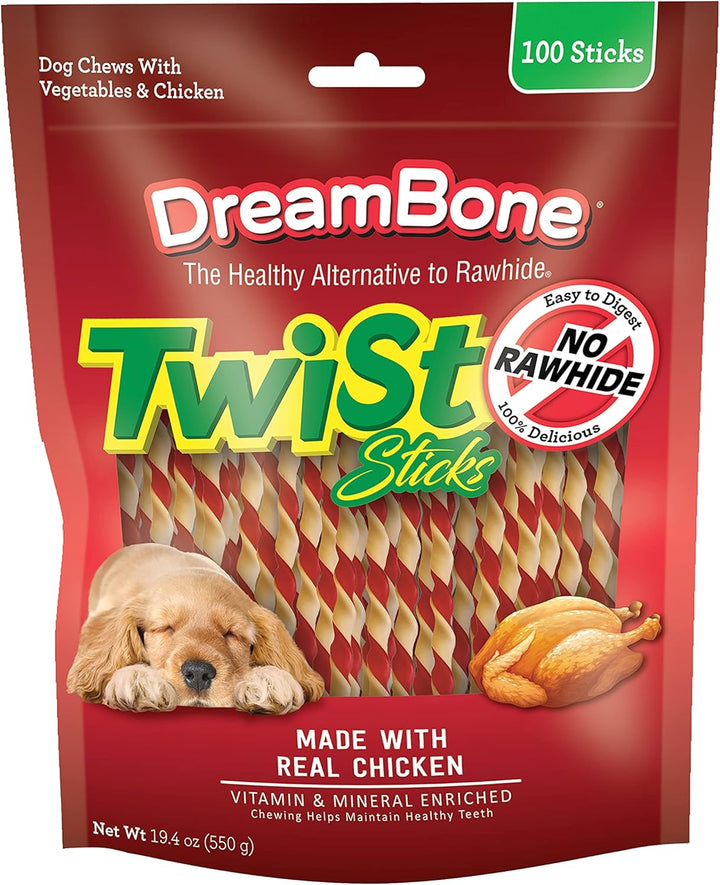 Twist Sticks, Made with Real Chicken, Rawhide-Free Chews for Dogs, 50 Count