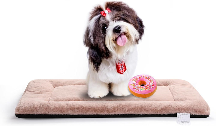 Dog Beds Crate Pad for Medium/Large Dogs Fit Metal,Ultra Soft, Washable & Anti-Slip Kennel Pad for Dogs Cozy Sleeping Mat,Gray 36Inch