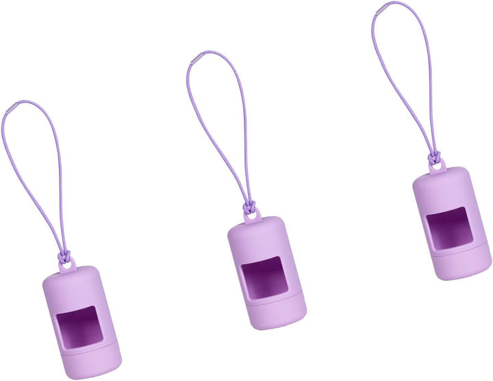 Set of 3 Dog Waste Bag Dispensers with Elastic Rope Rotation Design Travel Use Pet Poop Bag Holder Tool