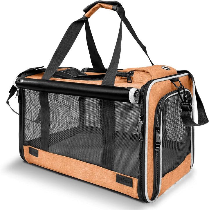 Pet Carrier for Large Cats, Soft-Sided Cat Carrier for Medium Big Cats and Puppy up to 20Lbs, Washable Dog Carrier Privacy Protection for Home Outdoor Travel