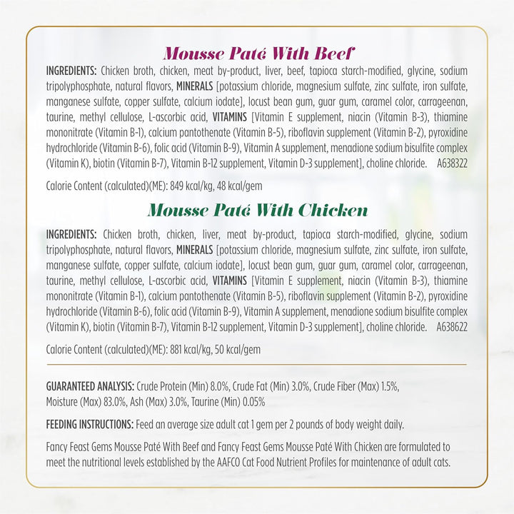 Gems Pate Cat Food Mousse and a Halo of Savory Gravy Wet Cat Food Variety Pack - (Pack of 12) 4 Oz. Boxes