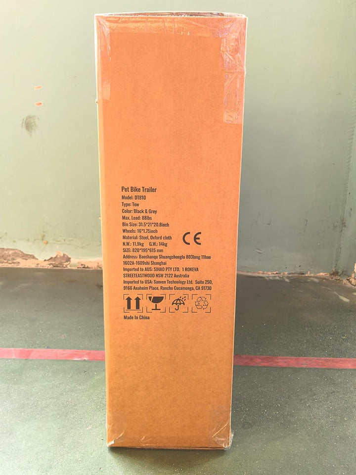 Dog Bike Trailer, Supports up to 88 Lbs, Pet Cart Bicycle Carrier, Easy Folding Frame with Quick Release Wheels, Universal Bicycle Coupler, Reflectors, Flag, Collapsible to Store