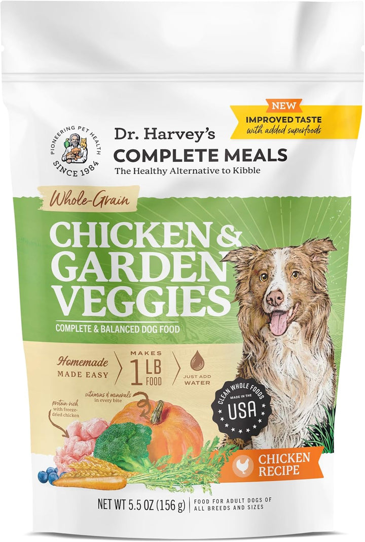 Beef & Garden Veggies Dog Food, Human Grade Whole-Grain Dehydrated Dog Food with Freeze-Dried Beef (5 Pounds)