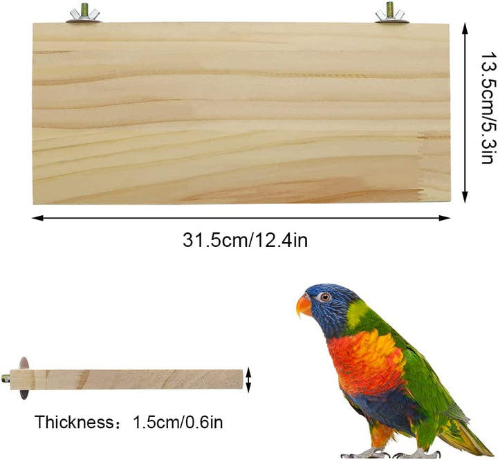 Parrot Bird Wood Perch Platform Large Stand Shelf for Birds Budgie Parakeet Cockatiel Conure Cockatoo Macaw African Grey