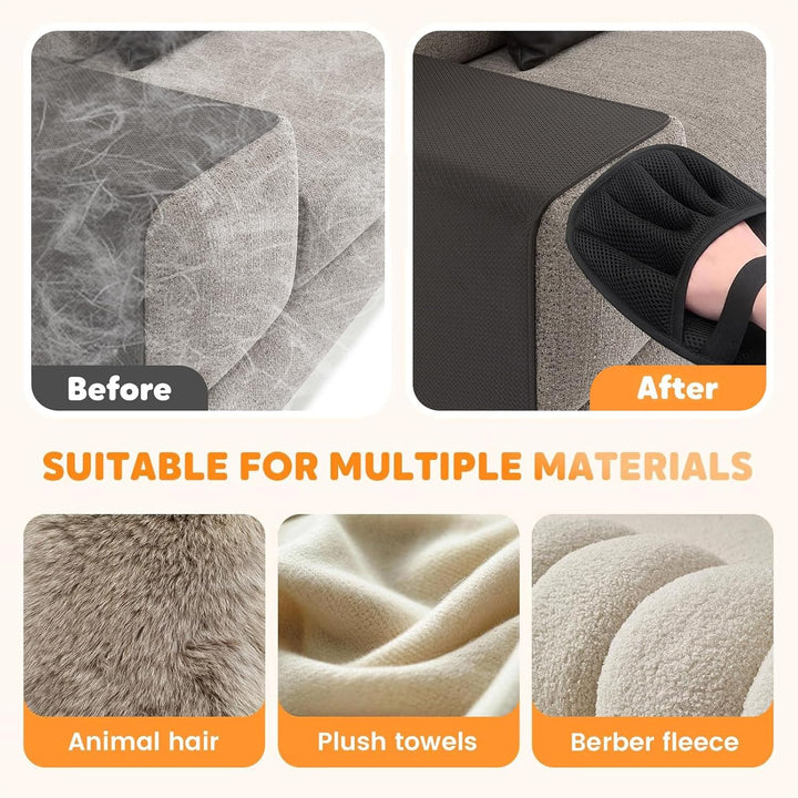 Pet Hair Removal Glove | Electrostatic Reusable Cat & Dog Magic Brush Hair Remover Tool for Furniture, Carpet, Couch | Upgraded 5-Finger Design | Gentle Grooming Tool for Pets(Eco-Friendly) (1 PCS)