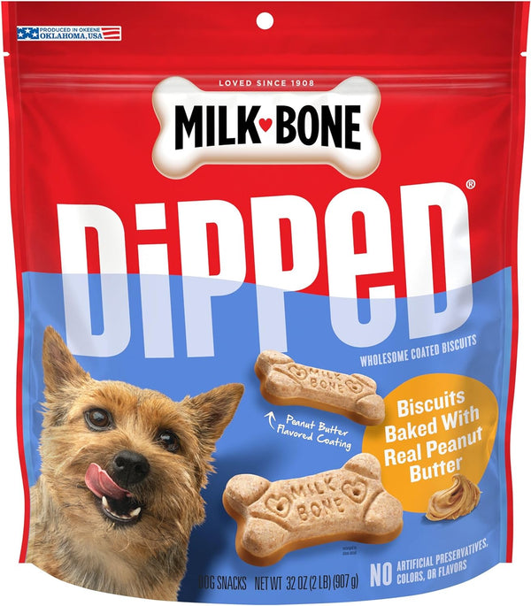 Dipped Dog Biscuits Baked with Real Peanut Butter, 32 Ounces