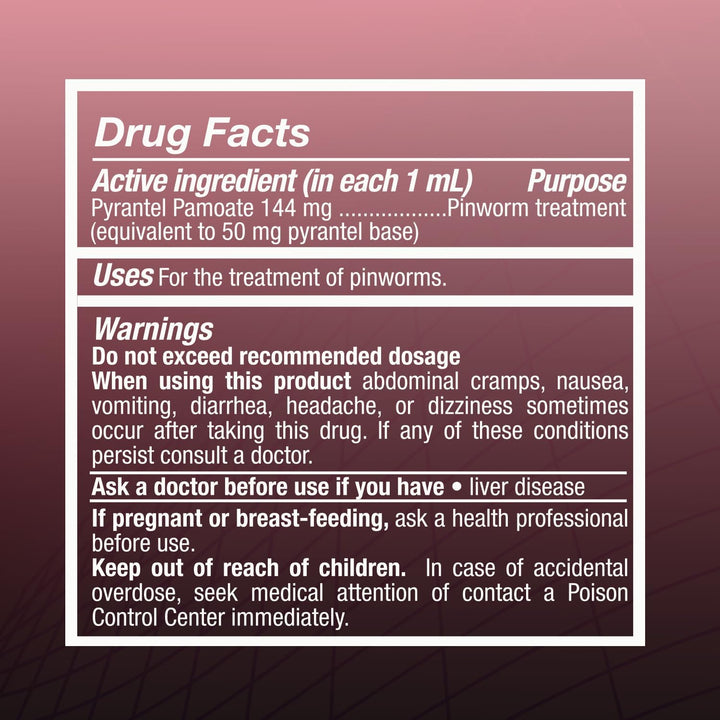 PARASITOL Pinworm Medicine for Family | Effective Deworming Formula with Pyrantel Pamoate, Quick Relief for All Ages, Easy Liquid Form, Safe & Gentle, Human Dewormer for All Parasites, 1 Fl Oz, 1-Pack