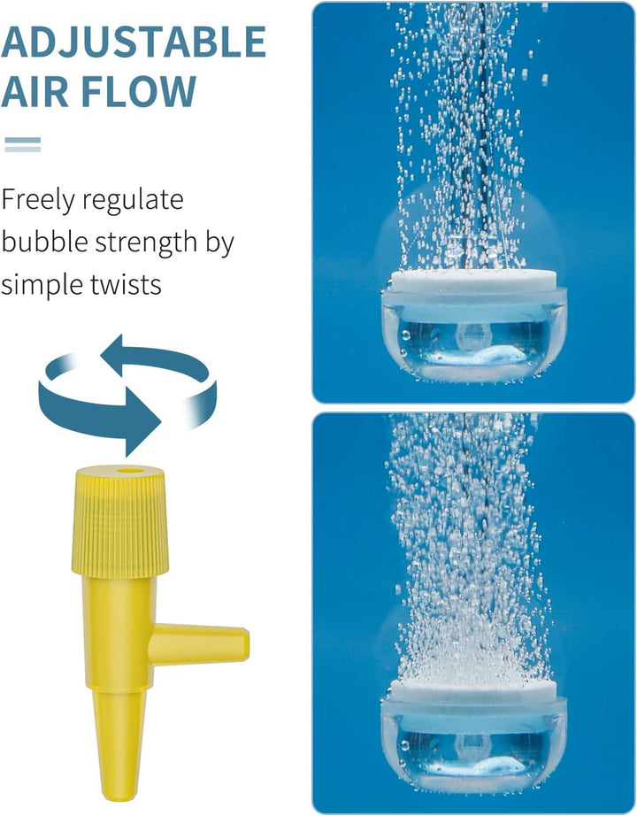 Aquarium Air Stone Disc, 0.9 Inch Tiny Fish Tank Air Stone Kit Ultra-High Dissolved Bubbler Airstone with Accessories for Aquarium Fish Tank and Small Bucket(Pump and Tubing Not Included)