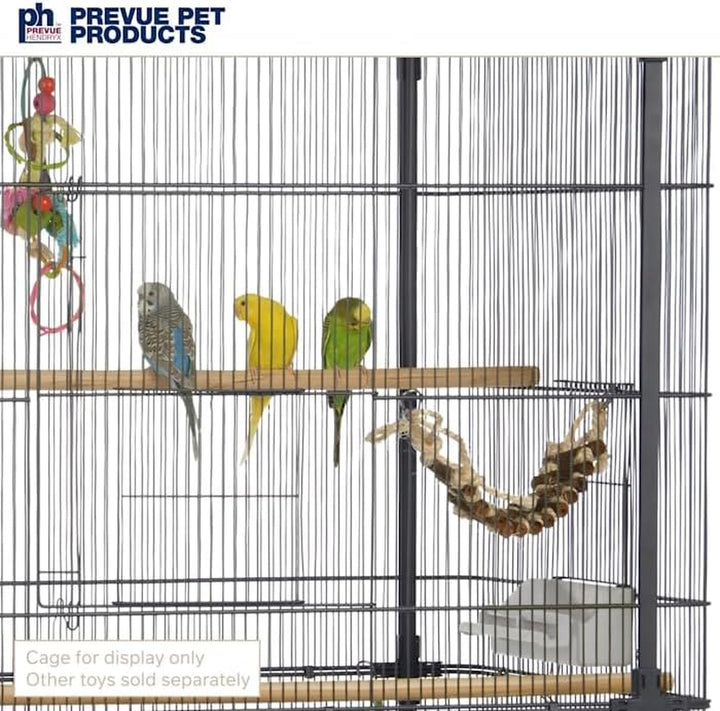 Naturals Rope Ladder Bird Toy, Wood Stairs Climbing Activity Attachment for Birdcage, Earth Tone Brown 62806