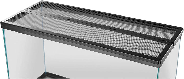 Pet Reptile Terrarium Fresh Air Screen Cover with Center Hinge 24" X 12"