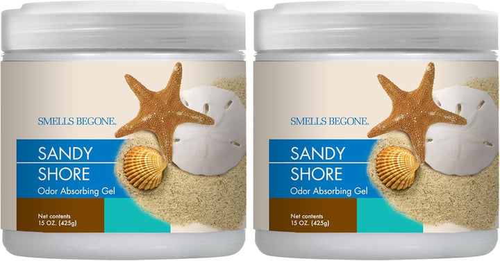 Air Freshener Odor Absorber Gel - 15 Oz, Pack of 2 - Absorbs and Eliminates Odor in Pet Areas, Bathrooms, Cars, & Boats - Made with Essential Oils - Fragrance Free