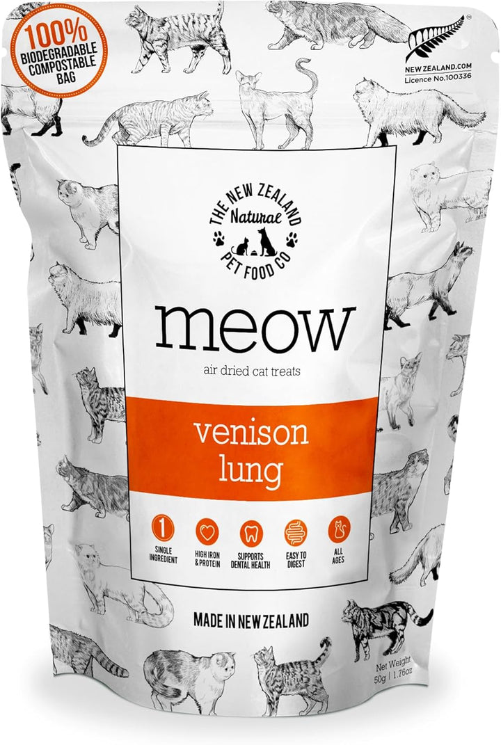 Meow Freeze Dried Cat Treats - New Zealand Green Mussel, High Protein, Healthy Cat Snacks and Toppers, All Natural for All Life Stages, 1.76 Oz