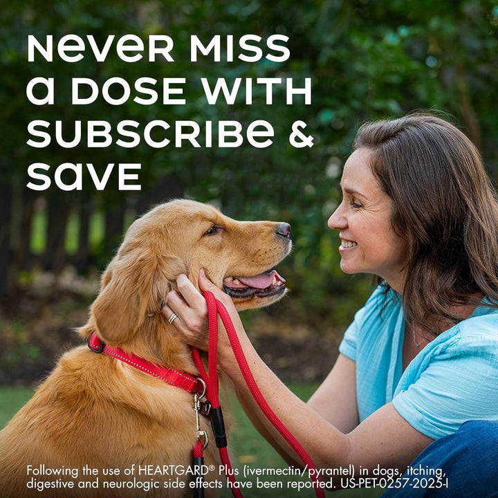 ® plus (Ivermectin/Pyrantel) Real-Beef Chewables for Dogs up to 25 Lbs (Blue Box) 6 Month Supply of Chews (Heartworm Disease Preventive)