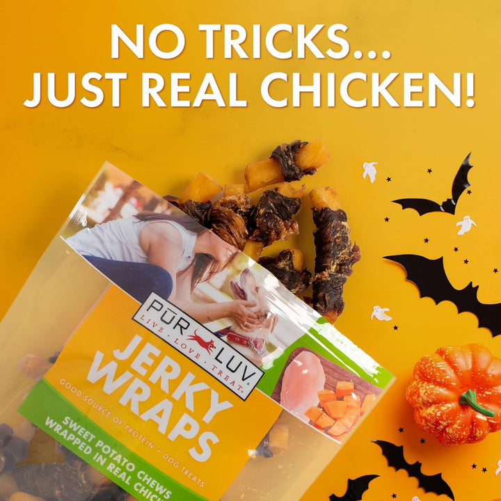 Chicken Wrapped Sweet Potato Dog Treats, Rawhide Free Jerky Wraps, Made with Real Chicken, 16 Oz, Healthy, Easily Digestible, Long Lasting, High Protein Treat, Satisfies Dog'S Urge to Chew