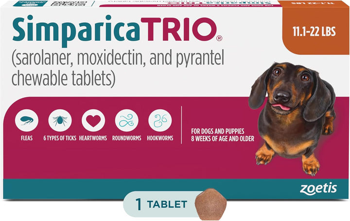 (Sarolaner, Moxidectin, and Pyrantel Chewable Tablets) Chewables for Dogs, 48 Mg/Tab, 44.1-88 Lbs, (Green), 6 Tablets