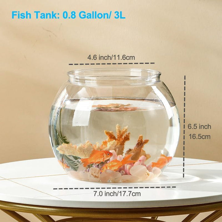 Mini Plastic Aquarium Fish Bowls (0.8Gallon / 3L)