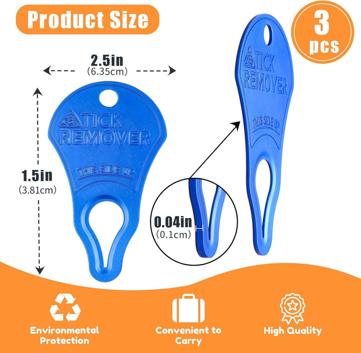 3 Pack Portable Tick Removal Tools, Tick Remover Tools for Dogs, Pets and Humans, Efficient, Safe and Reliable, Tick Key Essentials for Outdoor Activities