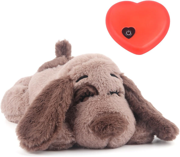 Beverly Shark Puppy Heartbeat Toy Dog Anxiety Relief Calming Aid Puppy Heartbeat Stuffed Animal Behavioral Training Sleep Aid Comfort Soother Plush Toy for Puppies Cats