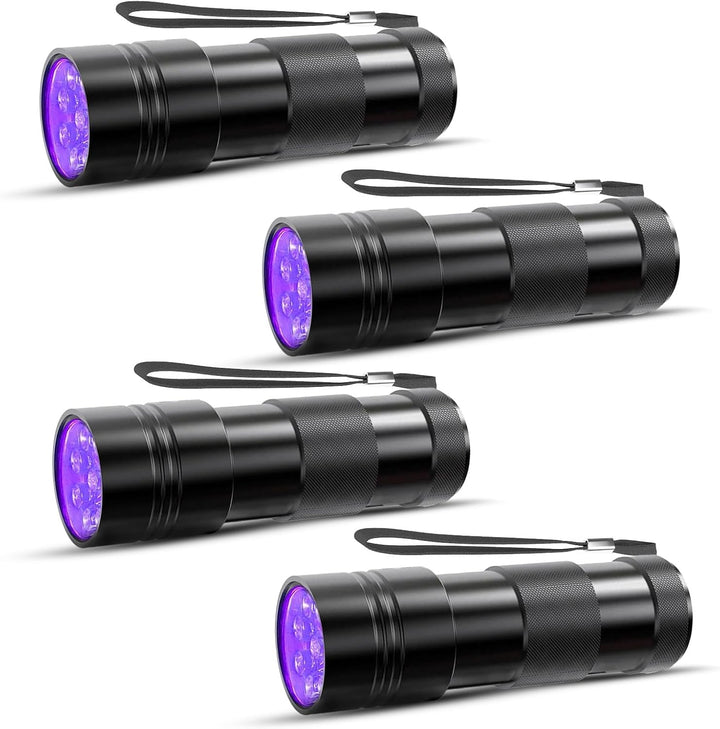 2 Pack UV Flashlight, 12 LED Handheld Blacklight Flashlight 395Nm Mini Light Torch Detector for Dog Pet Urine Stains, Bed Bugs and Scorpions. (Batteries Not Included)