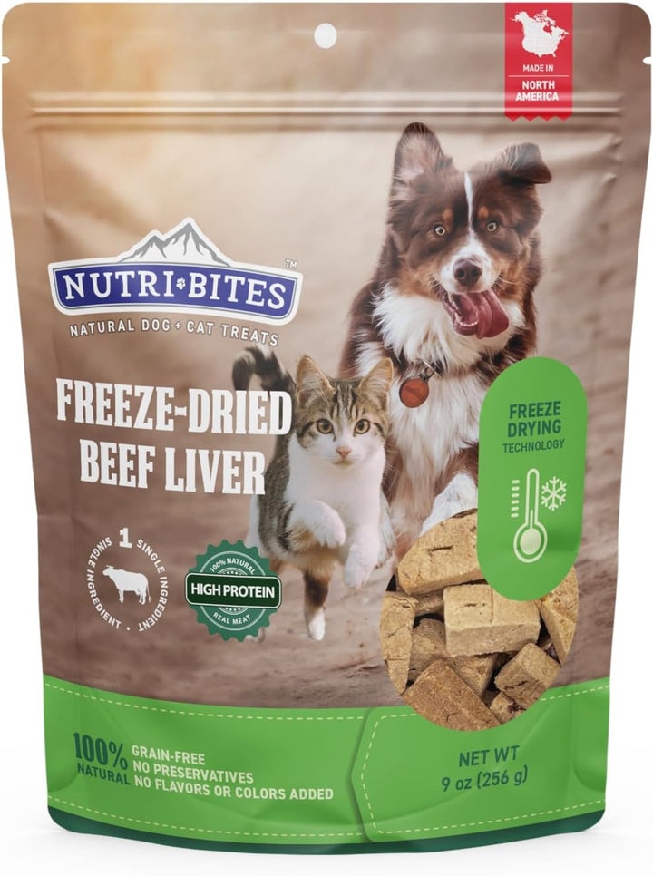 Freeze Dried Beef Liver Dog & Cat Treats | Healthy Pet Training Treats or Food Topper | All Natural, Single Ingredient, High Protein | Premium Bulk Value Pack, 17.6 Oz