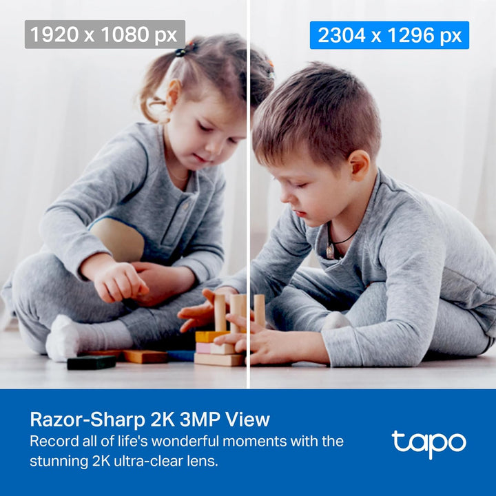 Tapo 2K Pan/Tilt Security Camera for Baby Monitor, Dog Camera W/Motion Detection, 2-Way Audio, Siren, Night Vision, Cloud & SD Card Storage, Works with Alexa & Google Home, 2-Pack (C210P2)