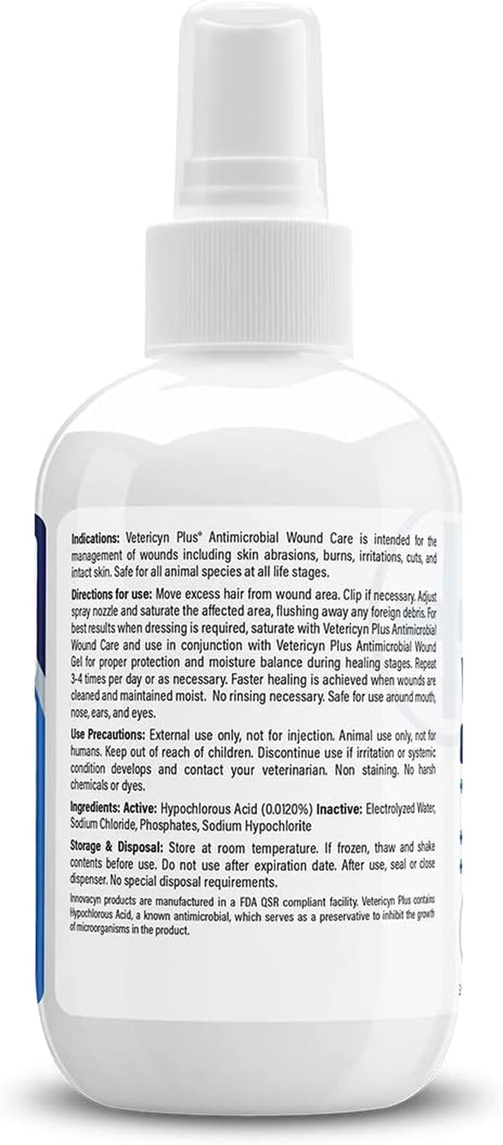 plus Dog Wound Care Spray | Healing Aid and Skin Repair, Clean Wounds, Relieve Dog Skin Allergies, Safe for All Animals. 3 Ounces
