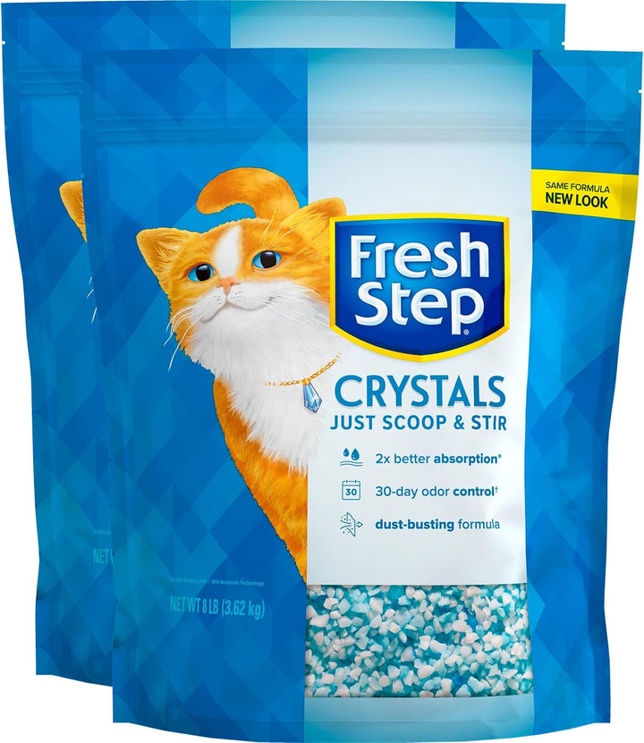 Crystals, Premium Cat Litter, Scented, 8 Pounds, Pack of 2 (Package May Vary)