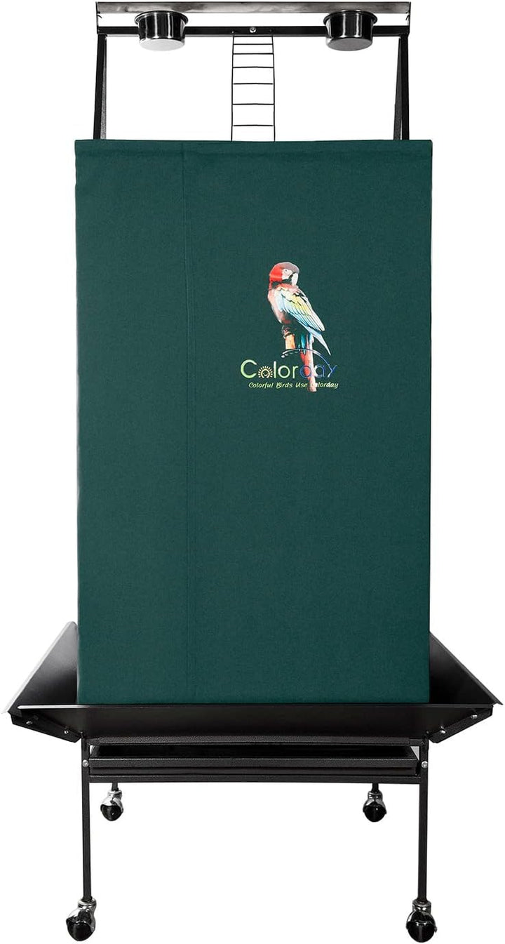 Good Night Bird Cage Cover for Large Bird Cage with Play Top (Patented), Black 68"