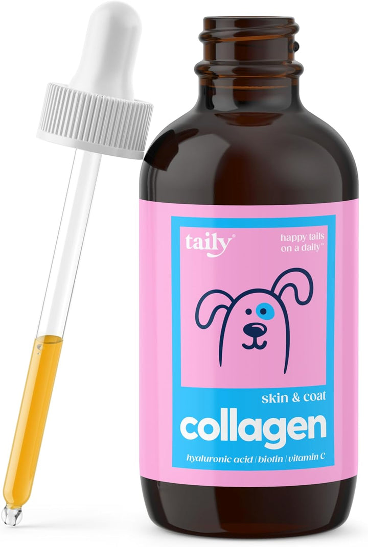 Premium Grass-Fed Collagen for Dogs Skin and Coat Supplement, Cats |  Liquid Collagen | Itch Relief for Dogs with Allergies, Biotin, Vitamin C and Hyaluronic Acid | Made in USA