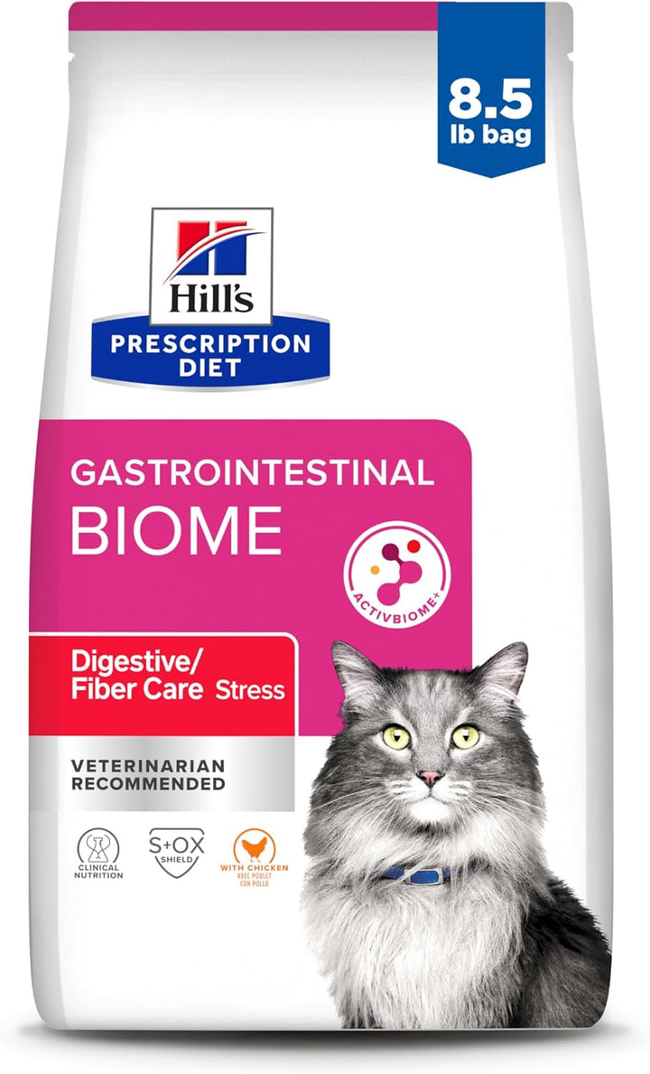 Gastrointestinal Biome Stress Dry Cat Food, Chicken Flavor, Veterinary Diet, 8.5 Lb. Bag