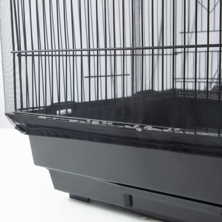 Bird Cage Netting Seed Catcher Adjustable Bird Cage Skirt Seed Catcher Large Soft Breathable Mesh Bird Seed Catchers for Indoor round Square Cage (Circumference 80 Inch to 118 Inch)
