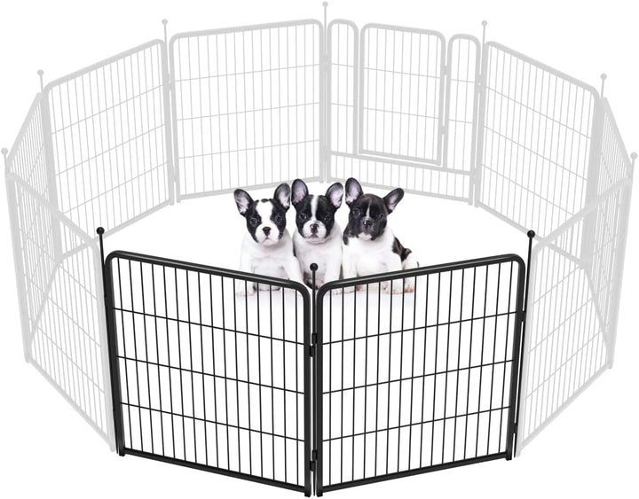 Rollick Unleashed Dog Playpen for Indoor, Yard, RV Camping, 24 Inch 8 Panels for Small and Puppy Dogs, Black│Patented