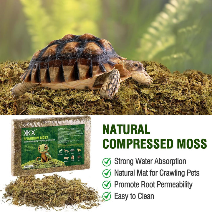 Natural Peat Moss Reptile Moss, Reptile Moss, Ideal Reptile Moss for Box Turtles, Hermit Crabs, Leopard Geckos, Snakes and Enclosures 7 OZ