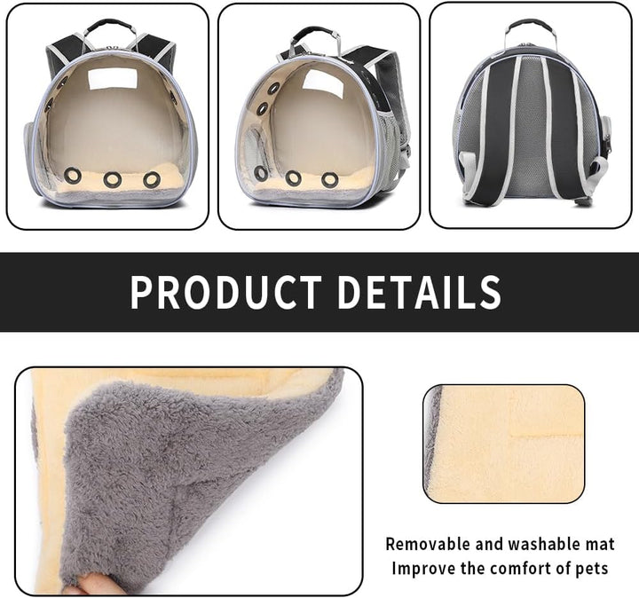 Bunny Carrier, Guinea Pig Carrier,Small Animal Carrier Backpack for Rabbit,Bearded Dragon, Lizard,Hamster,Kitten. Breathable Pet Travel Cage Bag Perfect for Vet Visits & Outdoor Adventures (Black)