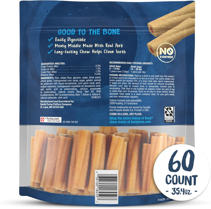 Bone Adult Toy Breed Dog Chew Bone Treats, Tiny - 60 Ct. Pouch