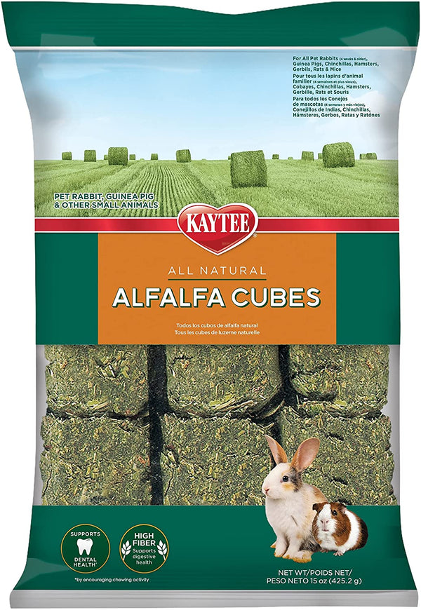 Alfalfa Cubes for Rabbits, Guinea Pigs, and Other Small Animals, 15 Oz