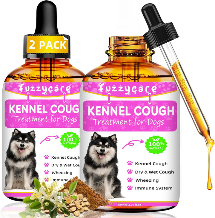 Dog Cough Treatment，Effective Kennel Cough Medicine for Dogs & Cats, Natural Kennel Cough Treatment and Allergy Relief, Herbal Drops for All Breeds & Sizes, Soothing Dog Cough Medicine