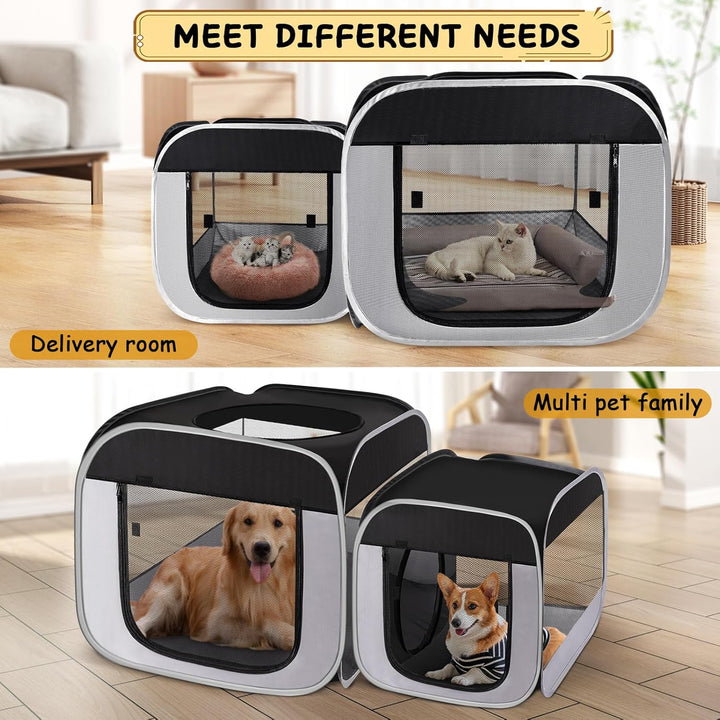 Large Cat Playpen with Separate Areas,Outdoo&Indoor Cat Enclosures,Portable Pet Playpen for Indoor Cats,Puppy and Small Animals, Dog Playpen with Carrybag.