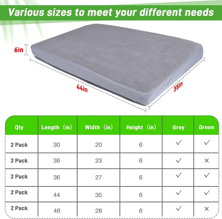 Dog Bed Covers Replacement Waterproof for Dog Bedding Washable Grey 2 Pack 35" X 44" XL