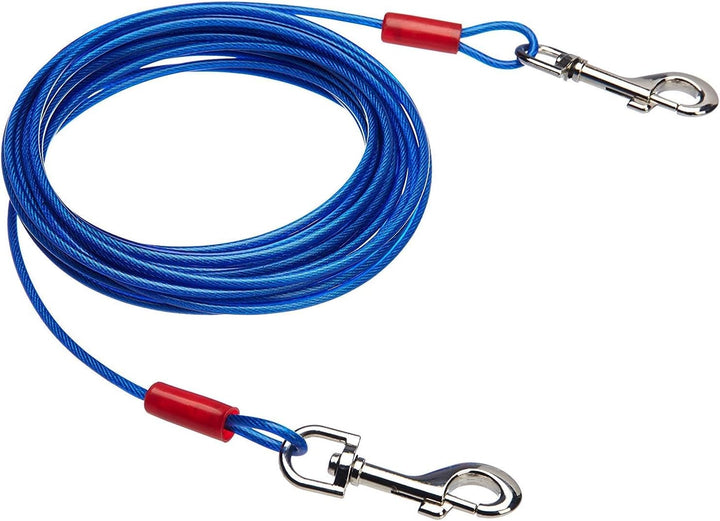 Tie-Out Cable for Dogs up to 90 Lbs, 25 Feet, White