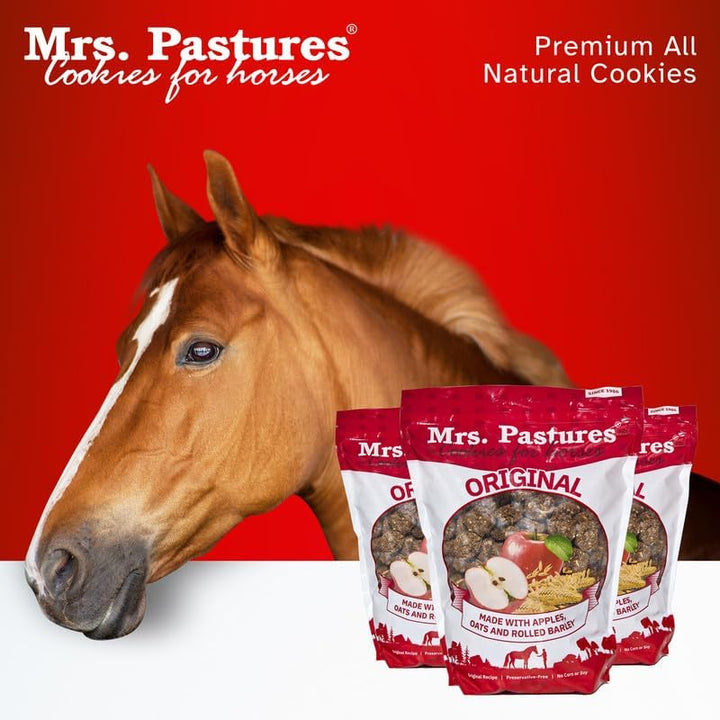 Mrs Pastures Cookies and Treats for Horses - Premium Horse Treats - Made with Apples, Oats, and Rolled Barley - Preservative Free - All Natural Ingredients - No Corn or Soy - Made in USA - (5Lb Bag)
