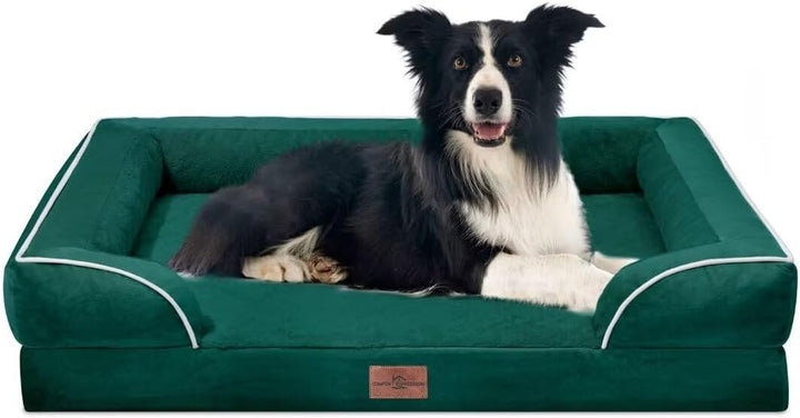Orthopedic Dog Bed for Extra Large Dogs 42X30 Inch, Waterproof Supportive Egg Crate Foam XL Pet Bed with Removable Bolsters, Dog Couch with Washable Cover & Non-Slip Bottom, Grey